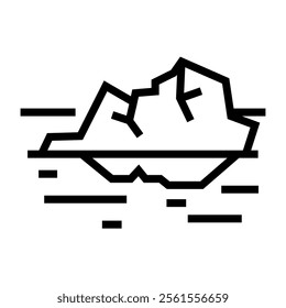 iceberg  black icon. Sign for web page, mobile app, button, logo. Vector isolated button. Editable stroke.