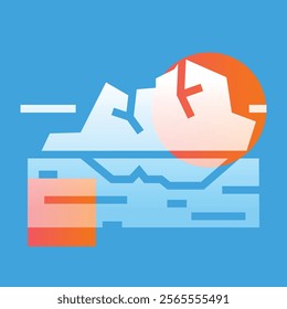 iceberg  black icon. Sign for web page, mobile app, button, logo. Vector isolated button. Editable stroke.