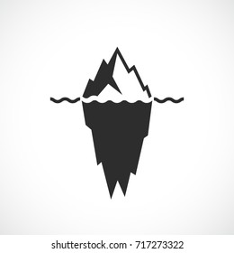 Iceberg black silhouette vector illustration on white background