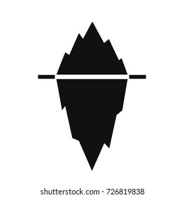 Iceberg black silhouette vector illustration on white background