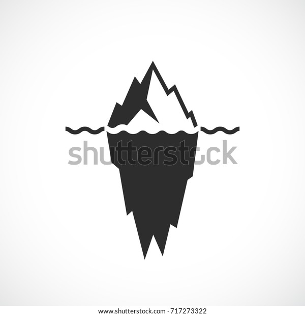 Iceberg Black Silhouette Vector Illustration On Stock Vector (Royalty