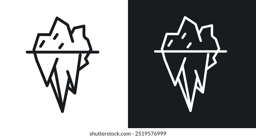 Iceberg black and white icon.