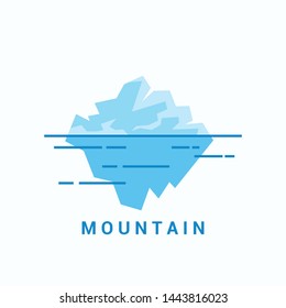 Iceberg in blue ocean logo design