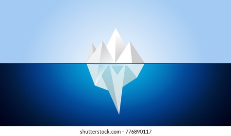 Iceberg in blue ocean vector background