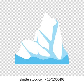 Iceberg. Cartoon floating iceberg. Ocean ice rock landscape for climate and environment protection concept. Iceberg cold, nature winter glacier