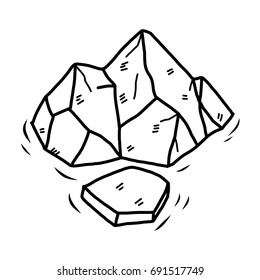 iceberg / cartoon vector and illustration, black and white, hand drawn, sketch style, isolated on white background.