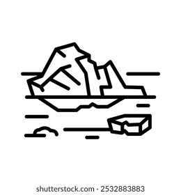 Iceberg color line icon. Vector illustration.Editable stroke.
