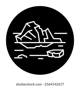 Iceberg color line icon. Vector illustration.Editable stroke.