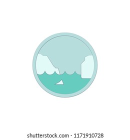 Iceberg colored in circle icon. Element of colored landscape in circle icon for mobile concept and web apps. Colored  Iceberg can be used for web and mobile