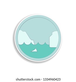  Iceberg colored in circle icon. Element of colored landscape in circle icon for mobile concept and web apps. Colored  Iceberg can be used for web and mobile on white bakgorund