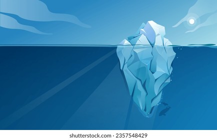 Iceberg Concept Metapher für sichtbare und versteckte Aspekte zum Erfolg - Stockillustration als EPS10 