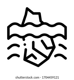 iceberg crash icon vector. iceberg crash sign. isolated contour symbol illustration