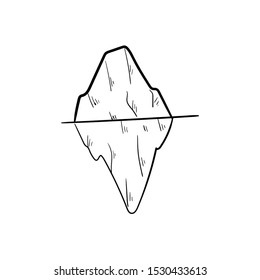 iceberg doodle icon vector hand drawing 