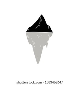 iceberg doodle icon vector hand drawing 