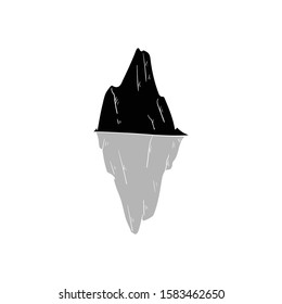 iceberg doodle icon vector hand drawing 