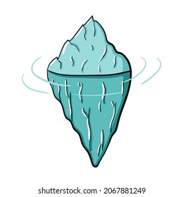 Iceberg doodle Vektorgrafik kalt arktisch handgezeichnet Wintergrafik einzeln auf weißem Hintergrund