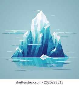 Iceberg treibt im Ozean. Vektorgrafik