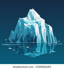 Iceberg drifting in the ocean. Vector illustration