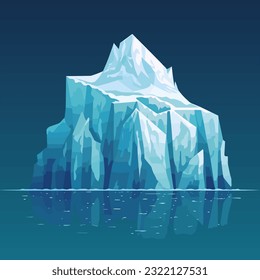 Iceberg treibt im Ozean. Vektorgrafik