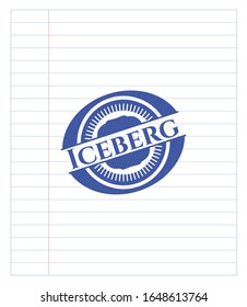 Iceberg Emblem zeichnen mit Pen-Effekt. Blaue Tinte. Vektorillustration Illustration. Detaillierte Angaben.