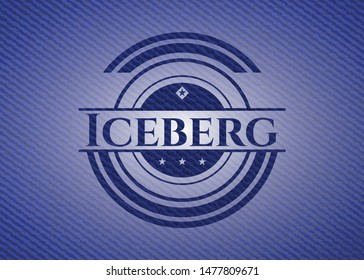 Iceberg emblem with jean background. Vector Illustration. Detailed.