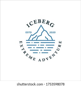 iceberg extreme adventure logo design in a modern and minimalist concept for the adventure of iceberg climbers