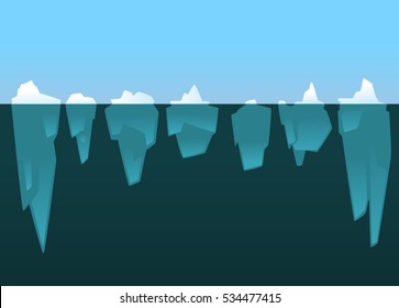 iceberg flat icon set