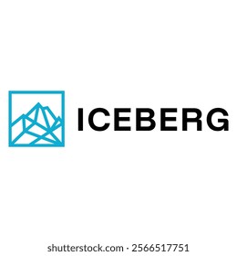 iceberg flat minimalist logo design