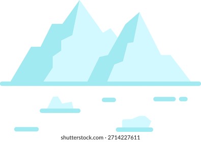 Ilustração de ícone de vetor plano Iceberg