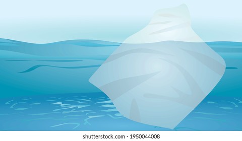 Iceberg float in sea. vector