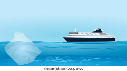 Iceberg float in sea. vector