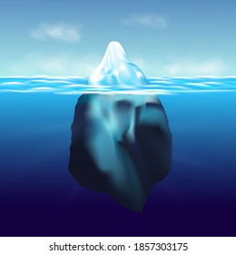 
Iceberg floating among ice floes in the blue Antarctic sea.WInter arctic landscape with blue pure water and snow hills.
