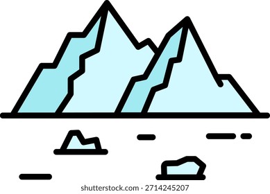 Icono del iceberg flotando en el océano Ártico