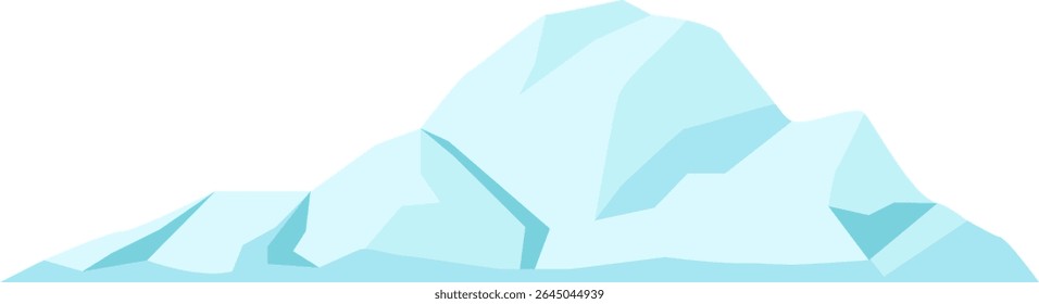 Iceberg floating in arctic sea with clear sky represents global warming and climate change issues threatening polar wildlife and ecosystems