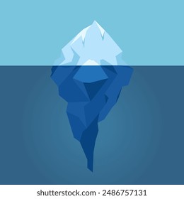 Iceberg Floating in Blue Ocean