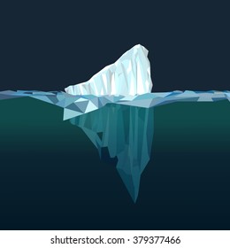 Iceberg floating on the sea surface. Vector illustration EPS 10