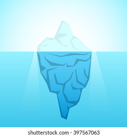 Iceberg floating on sea, vector EPS 10.