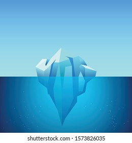 Iceberg floating on the water vector illustration simple sign symbol background design