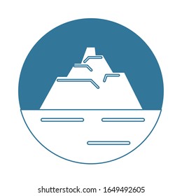 iceberg floating in the water vector illustration design