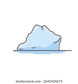 Iceberg flutua ambiente frio ártico calmo vetor simples