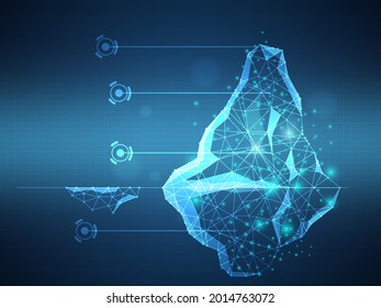 iceberg futuristic technology vector illustration background