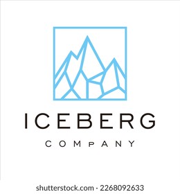 iceberg geometric logo design template vector