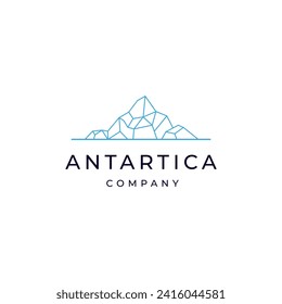 iceberg geometric logo design in trendy linear line style illustration