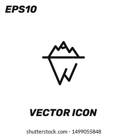 Iceberg, glacier, mountain vector icon illustration for web and mobile application isolated on white background. Premium quality.