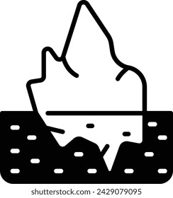 Iceberg glyph and line vector illustration