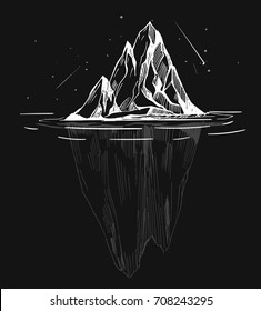 Iceberg. Hand drawn illustration converted to vector