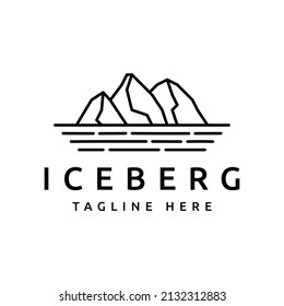 iceberg in hand drawn style logo design