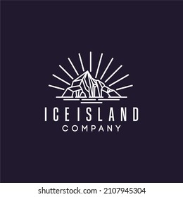 Iceberg Ice Island and Sea for Adventure Emblem Logo design inspiration
