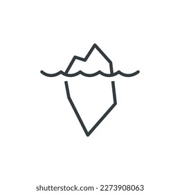 Iceberg ice melting global warming icon, vector illustration