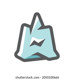 Iceberg ice mountain Vector icon Cartoon illustration